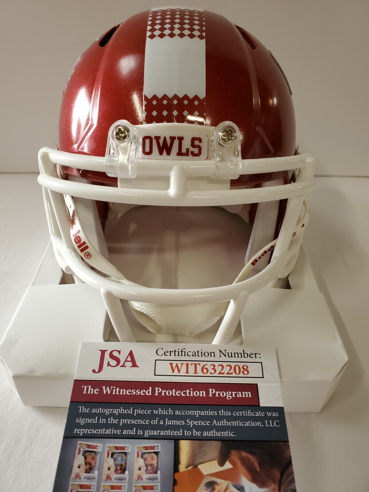 MVP Authentics Temple Owls Isaiah Wright Autographed Signed Mini Helmet Jsa Coa 99 sports jersey framing , jersey framing