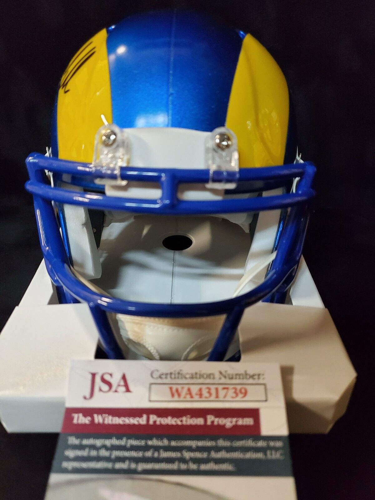 MVP Authentics Los Angeles Rams Eric Weddle Signed Speed Mini Helmet Jsa Coa 126 sports jersey framing , jersey framing