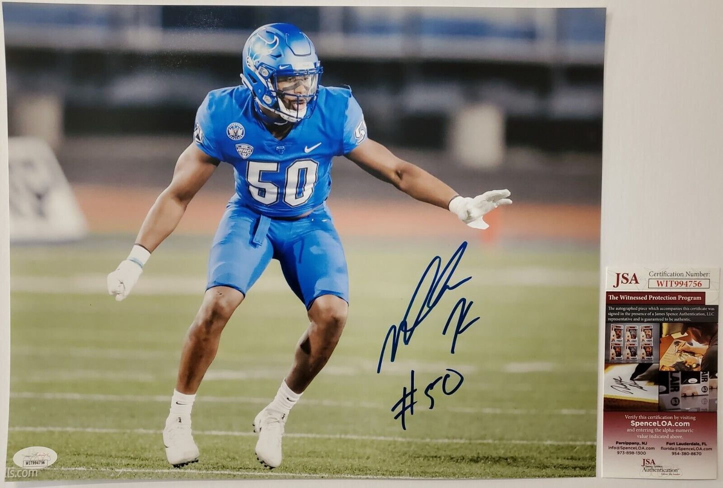 MVP Authentics Buffalo Bulls Malcom Koonce Autographed Signed 11X14 Photo Jsa Coa 63 sports jersey framing , jersey framing