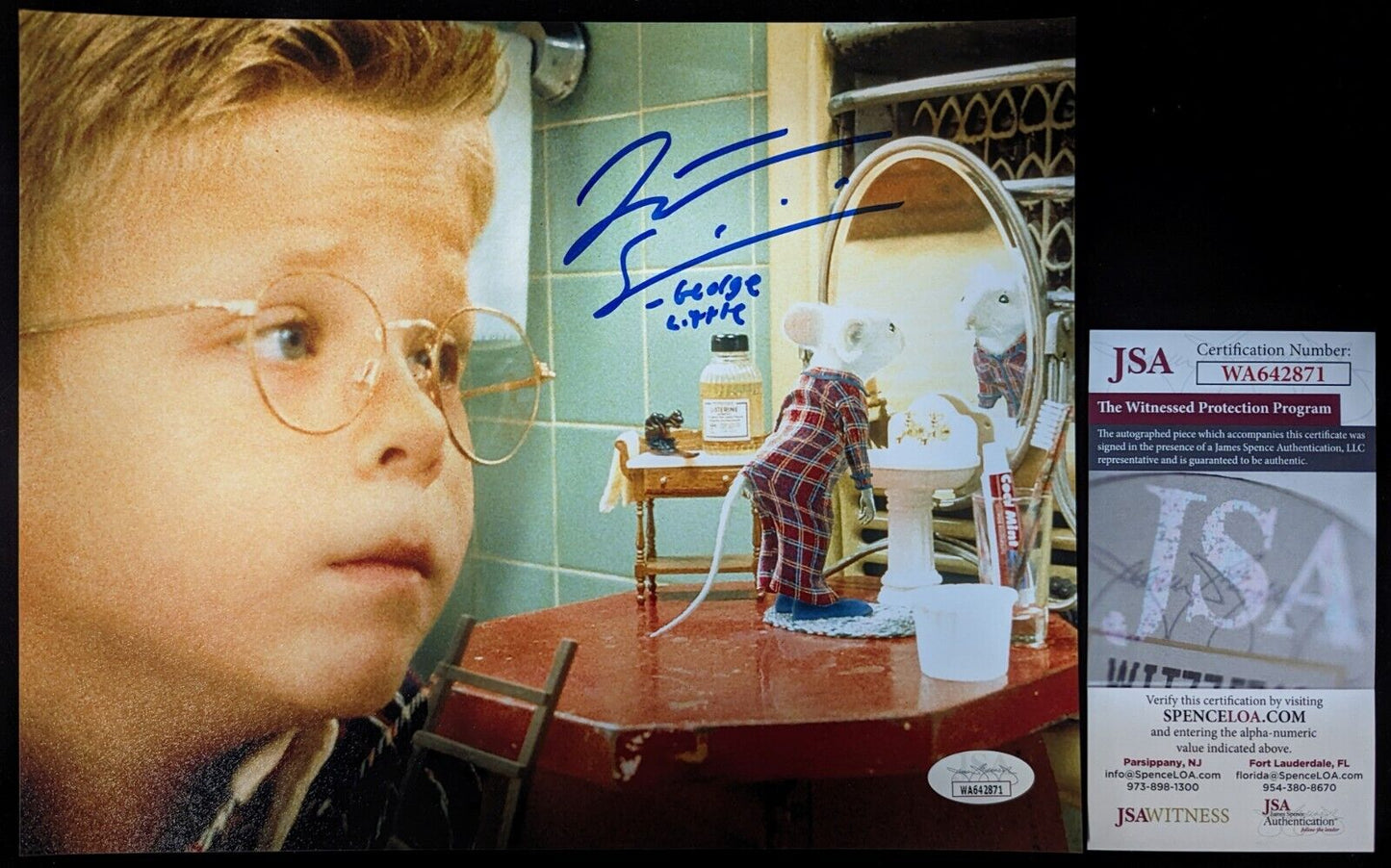 MVP Authentics Jonathan Lipnicki Signed 8X10 Stuart Little Photo Jsa Coa 45 sports jersey framing , jersey framing