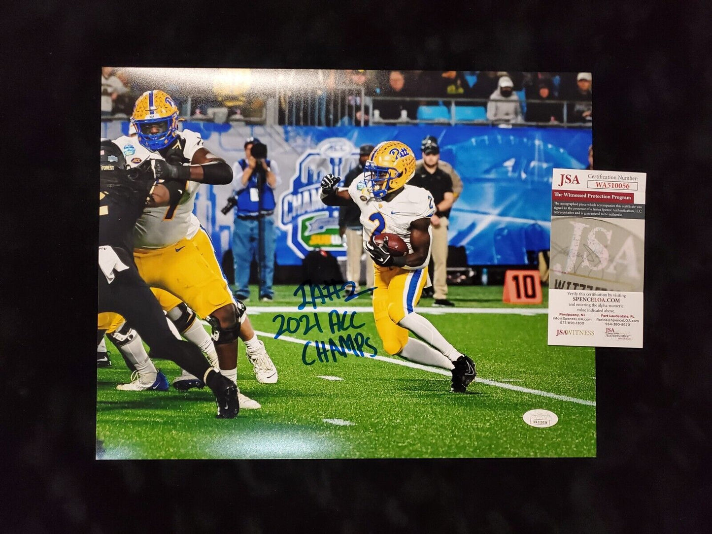 MVP Authentics Pitt Panthers Israel "Izzy" Abanikanda Signed Inscribed 11X14 Photo Jsa Coa 54 sports jersey framing , jersey framing