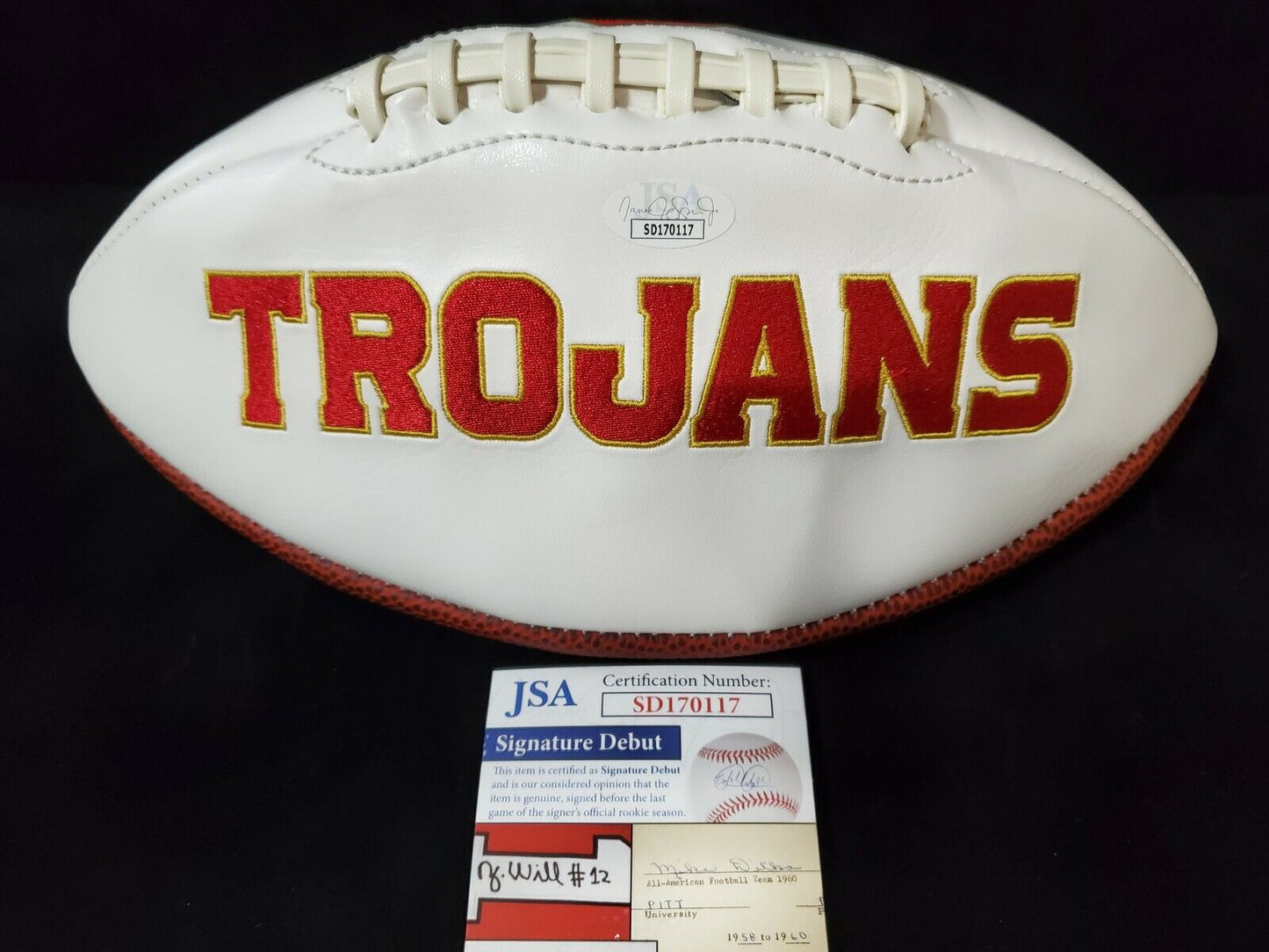 MVP Authentics Usc Trojans Alijah Vera-Tucker Autographed Signed Logo Football Jsa Coa 135 sports jersey framing , jersey framing