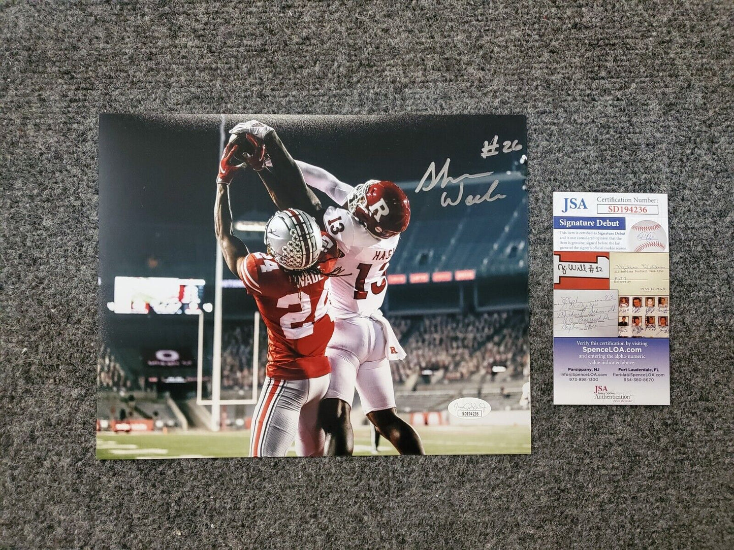 MVP Authentics Ohio State Buckeyes Shaun Wade Autographed 8X10 Photo Jsa Coa 54 sports jersey framing , jersey framing