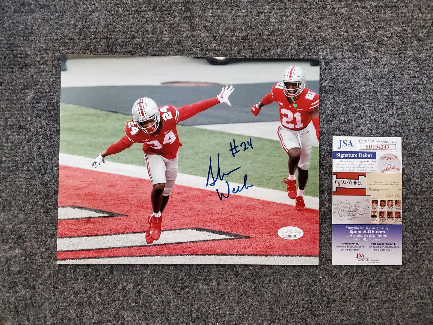 MVP Authentics Ohio State Buckeyes Shaun Wade Autographed 8X10 Photo Jsa Coa 54 sports jersey framing , jersey framing