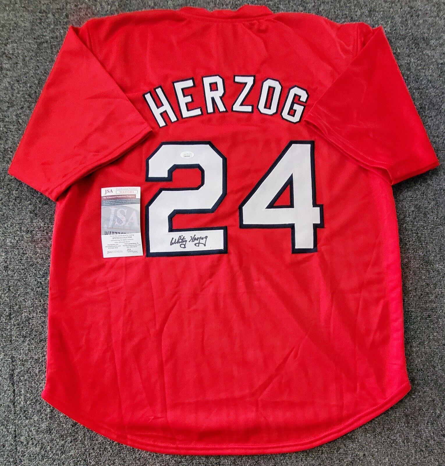 St Louis Cardinals Style Whitey Herzog Autographed Signed Custom