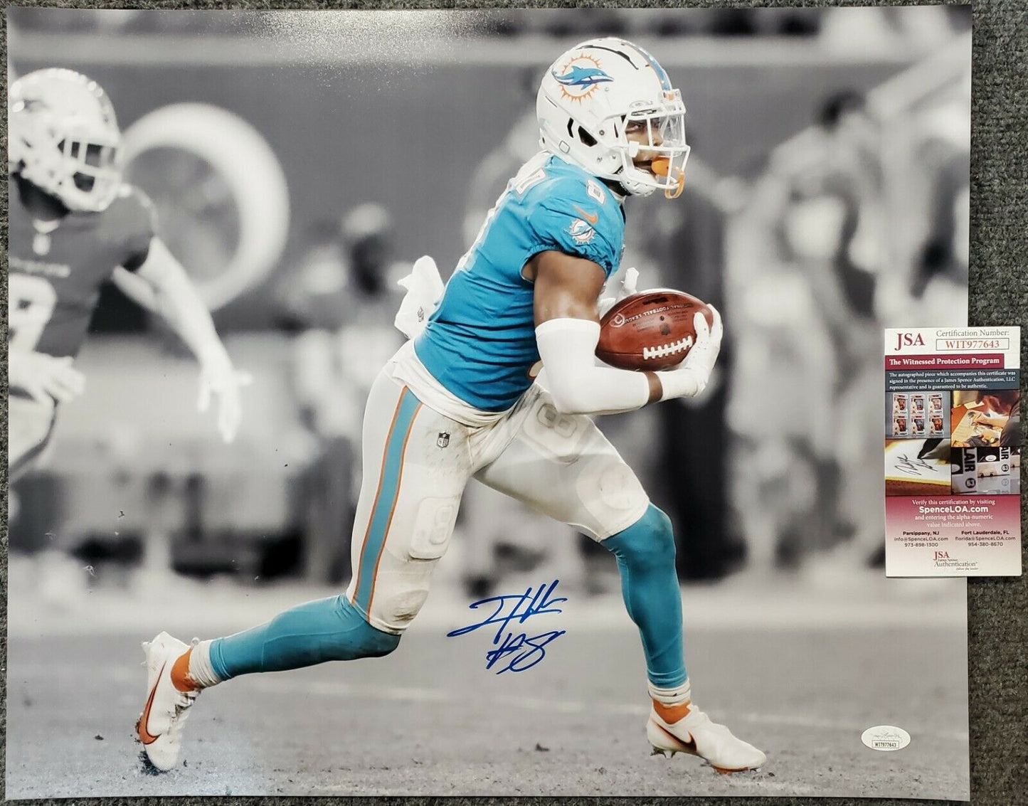 MVP Authentics Miami Dolphins Jevon Holland Autographed Signed 16X20 Photo Jsa Coa 99 sports jersey framing , jersey framing