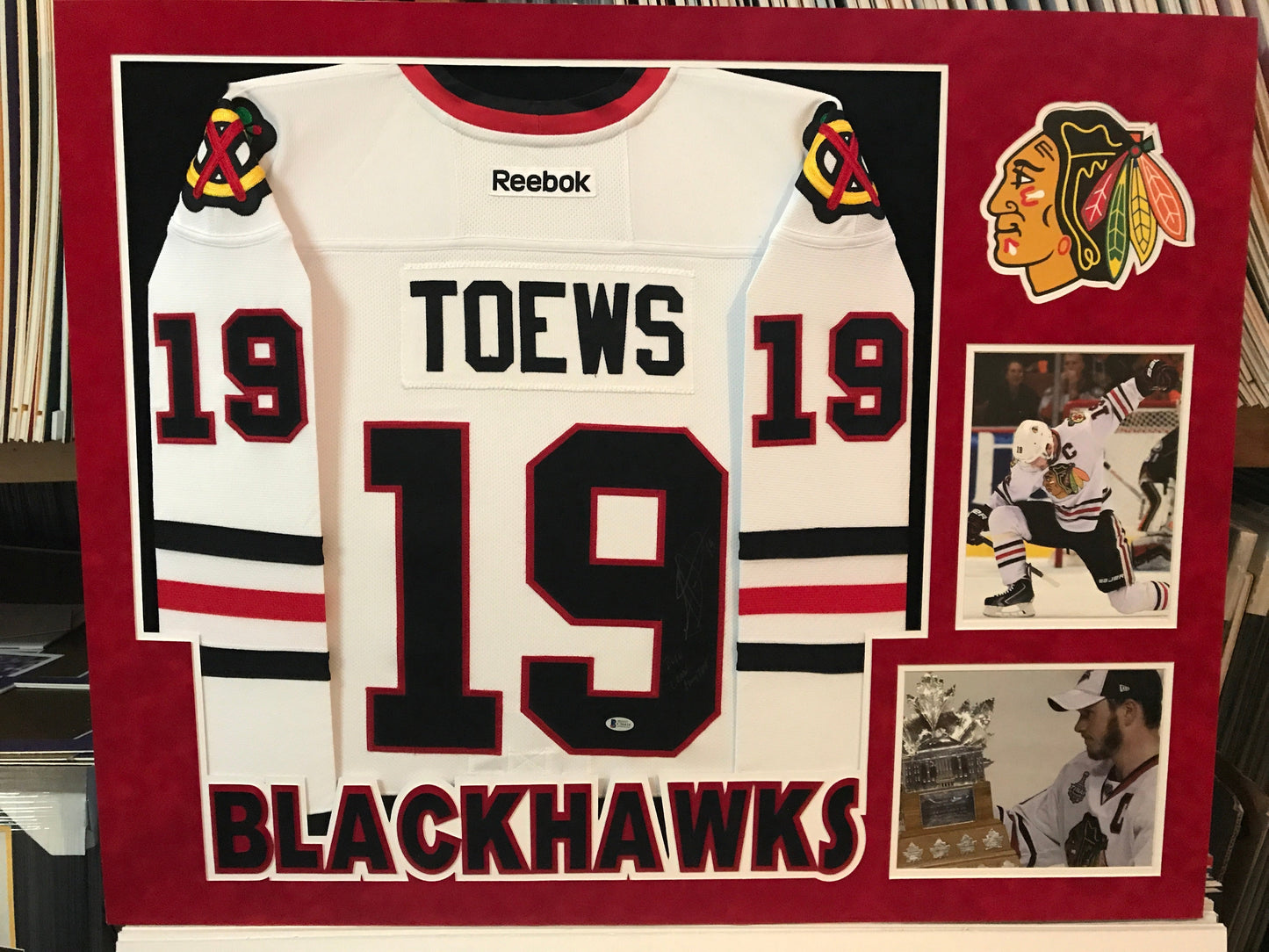 MVP Authentics - Framing Custom Framing - 2 photo horizontal layout 185 sports jersey framing , jersey framing