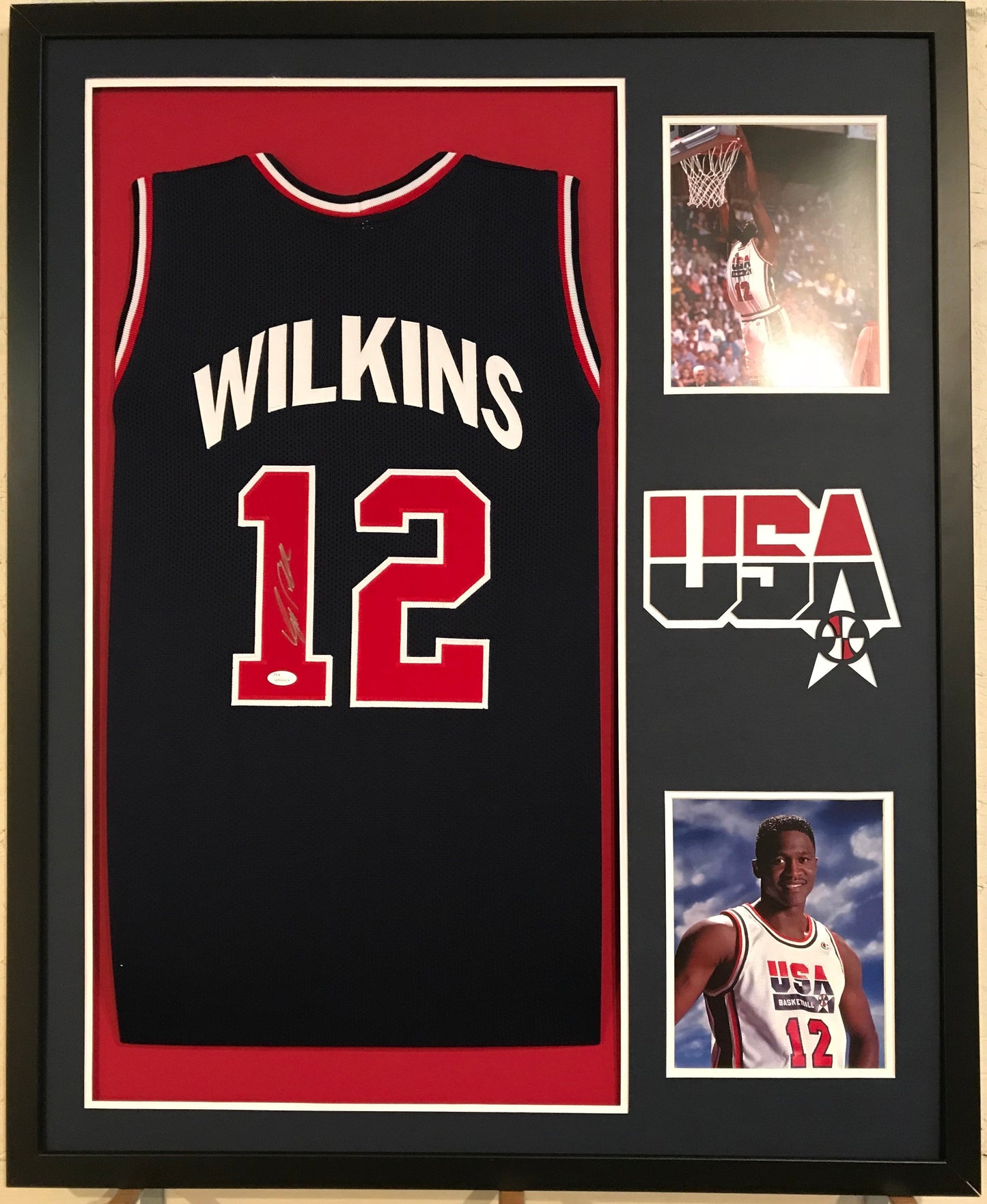 MVP Authentics - Framing Custom Framing - 2 photo vertical for Basketball jersey 185 sports jersey framing , jersey framing