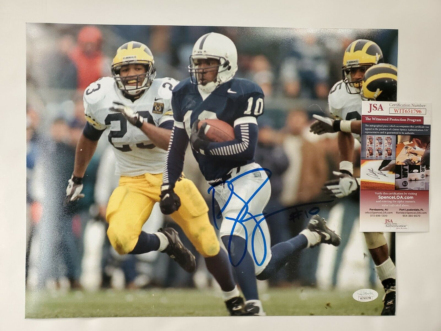 MVP Authentics Penn State Nittany Lions Bobby Engram Autographed Signed 11X14 Photo Jsa Coa 71.10 sports jersey framing , jersey framing