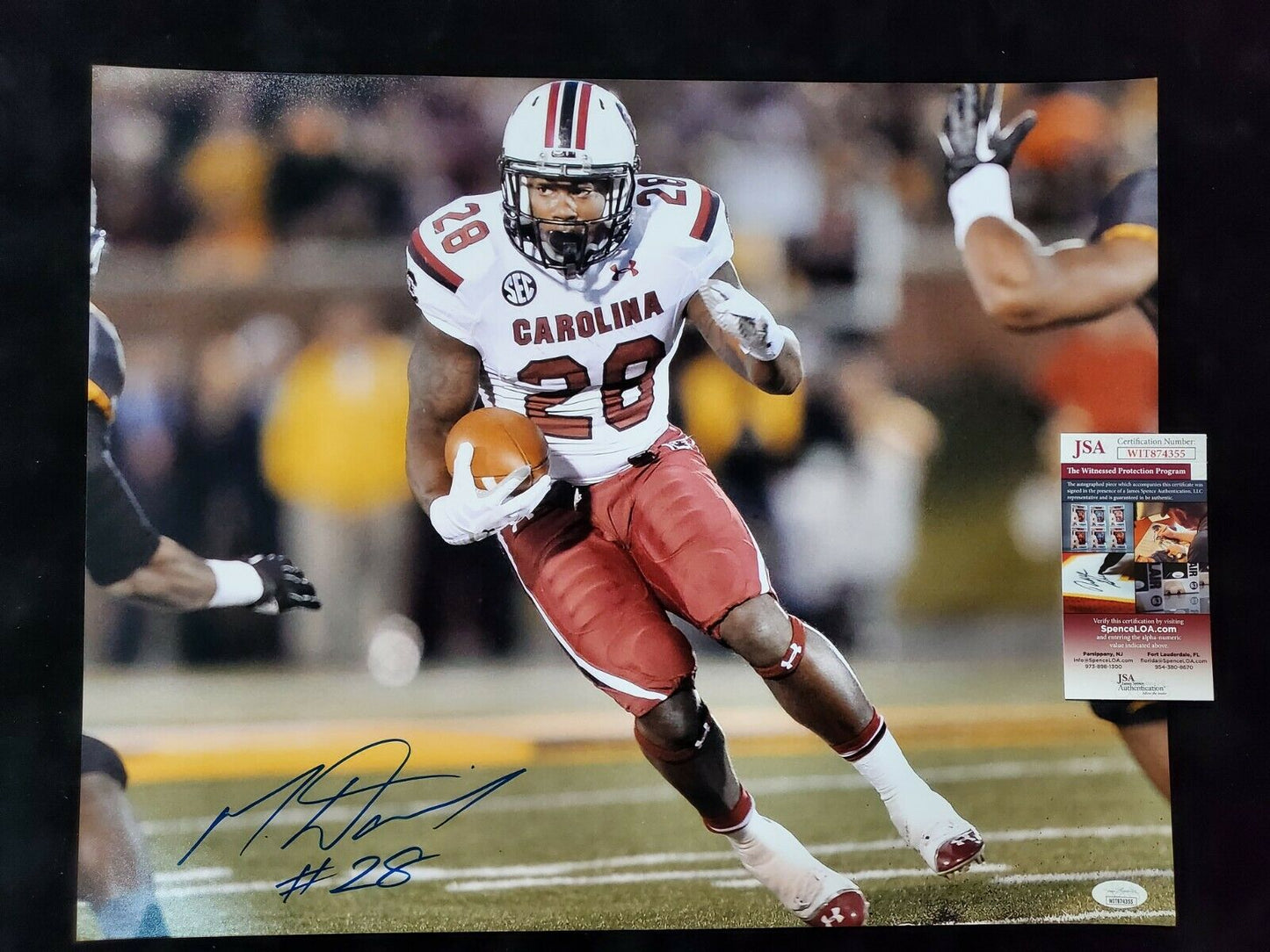 MVP Authentics South Carolina Gamecocks Mike Davis Autographed Signed 16X20 Photo Jsa Coa 72 sports jersey framing , jersey framing
