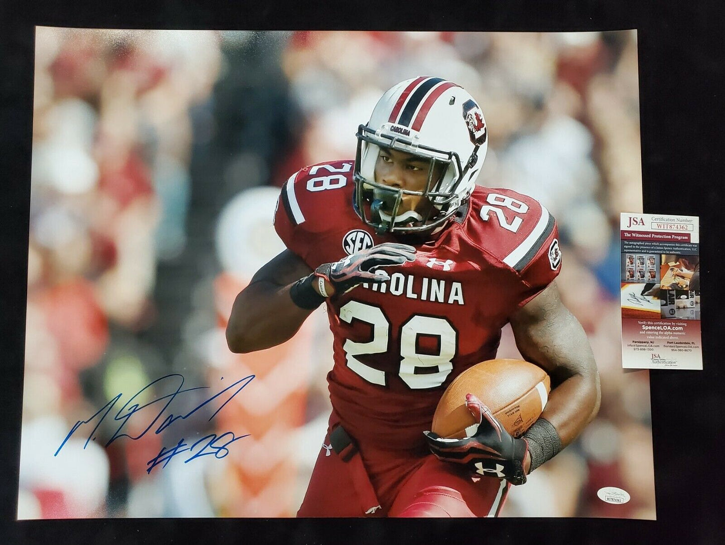 MVP Authentics South Carolina Gamecocks Mike Davis Autographed Signed 16X20 Photo Jsa Coa 72 sports jersey framing , jersey framing