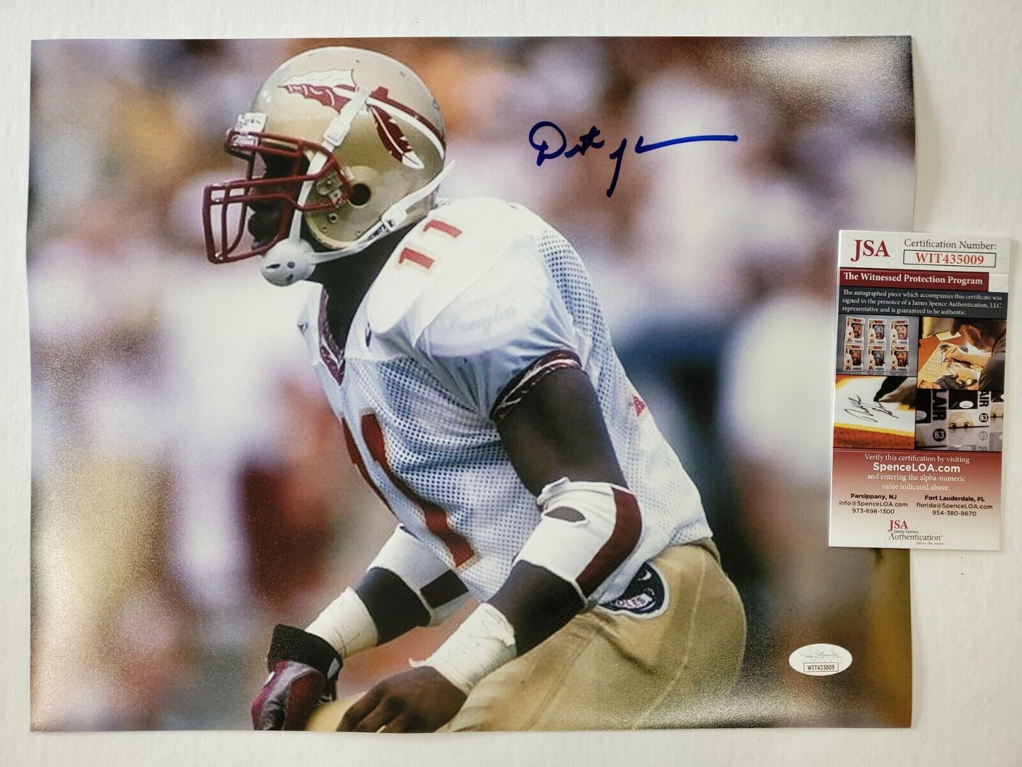 MVP Authentics Florida State Seminoles Dexter Jackson Autographed Signed 11X14 Photo Jsa Coa 80.10 sports jersey framing , jersey framing