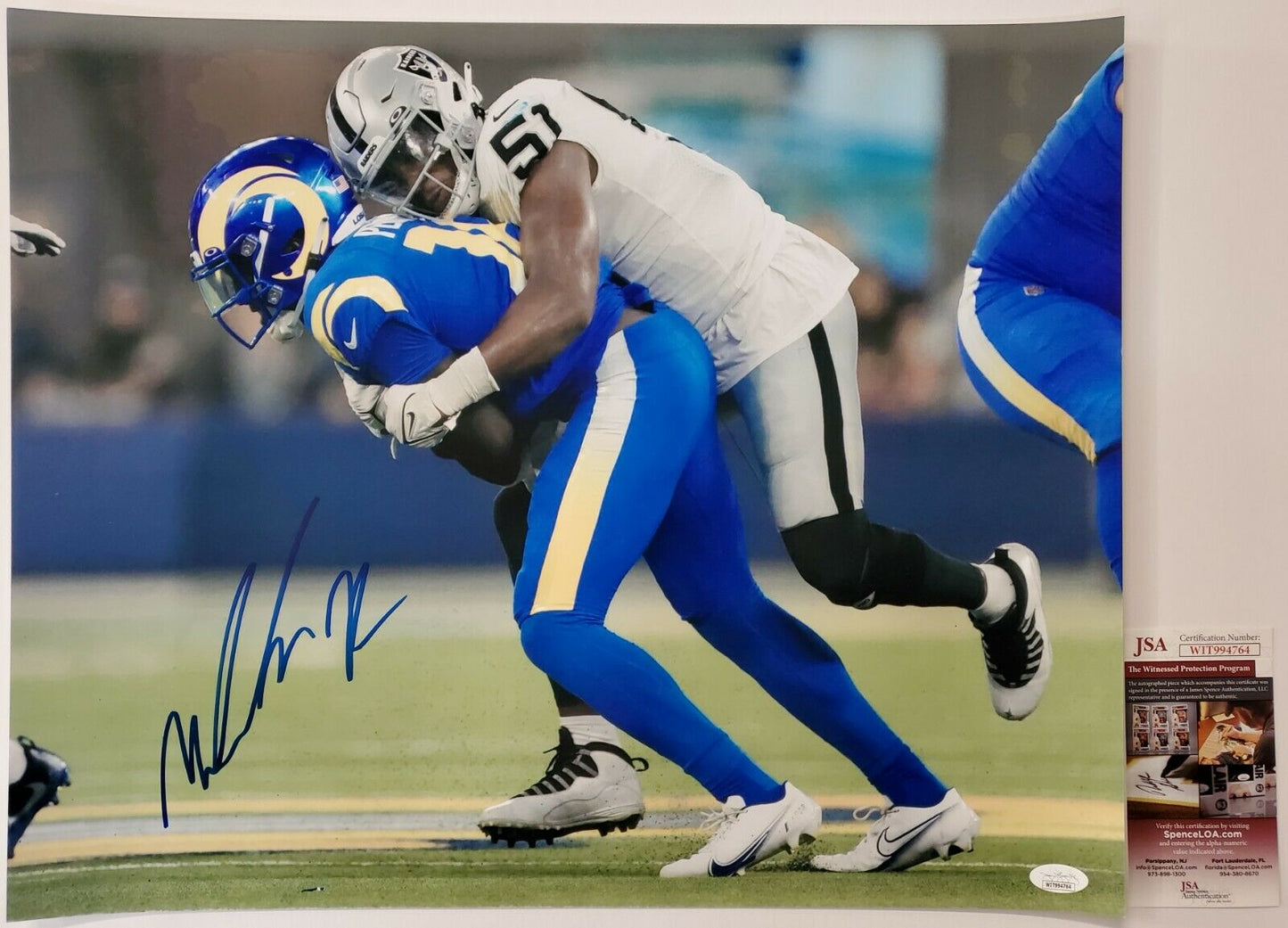 MVP Authentics Las Vegas Raiders Malcolm Koonce Autographed 16X20 Photo Jsa Coa 81 sports jersey framing , jersey framing