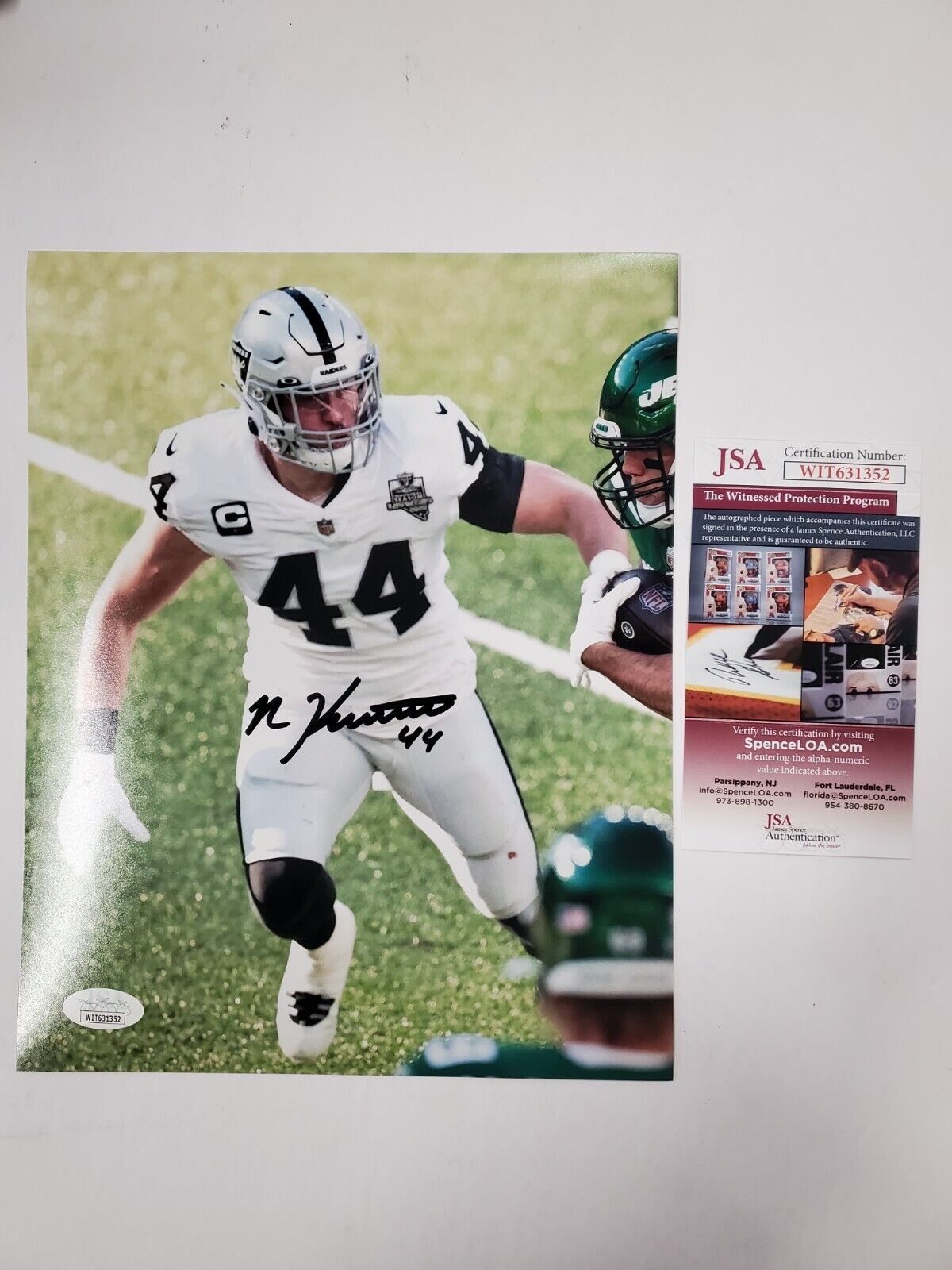 MVP Authentics Oakland Raiders Nick Kwiatkoski Autographed 8X10 Photo Jsa Coa 44.10 sports jersey framing , jersey framing