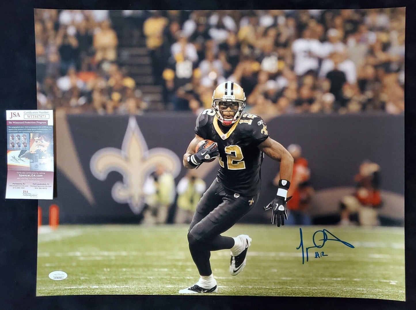 MVP Authentics New Orleans Saints Marques Colston Autographed 16X20 Photo Jsa Coa 107.10 sports jersey framing , jersey framing
