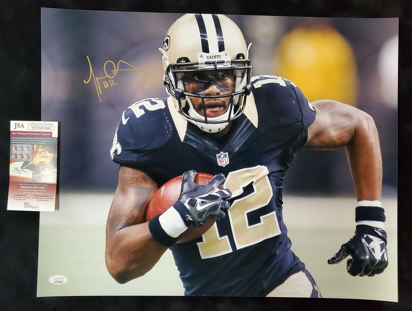 MVP Authentics New Orleans Saints Marques Colston Autographed 16X20 Photo Jsa Coa 107.10 sports jersey framing , jersey framing