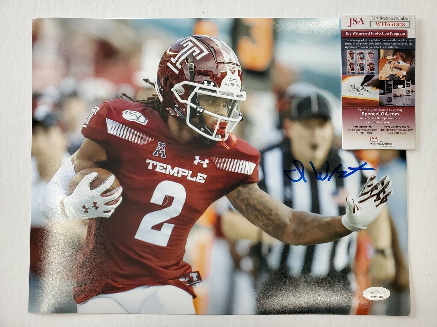 MVP Authentics Temple Owls Isaiah Wright Autographed Signed 11X14 Photo Jsa Coa 89.10 sports jersey framing , jersey framing