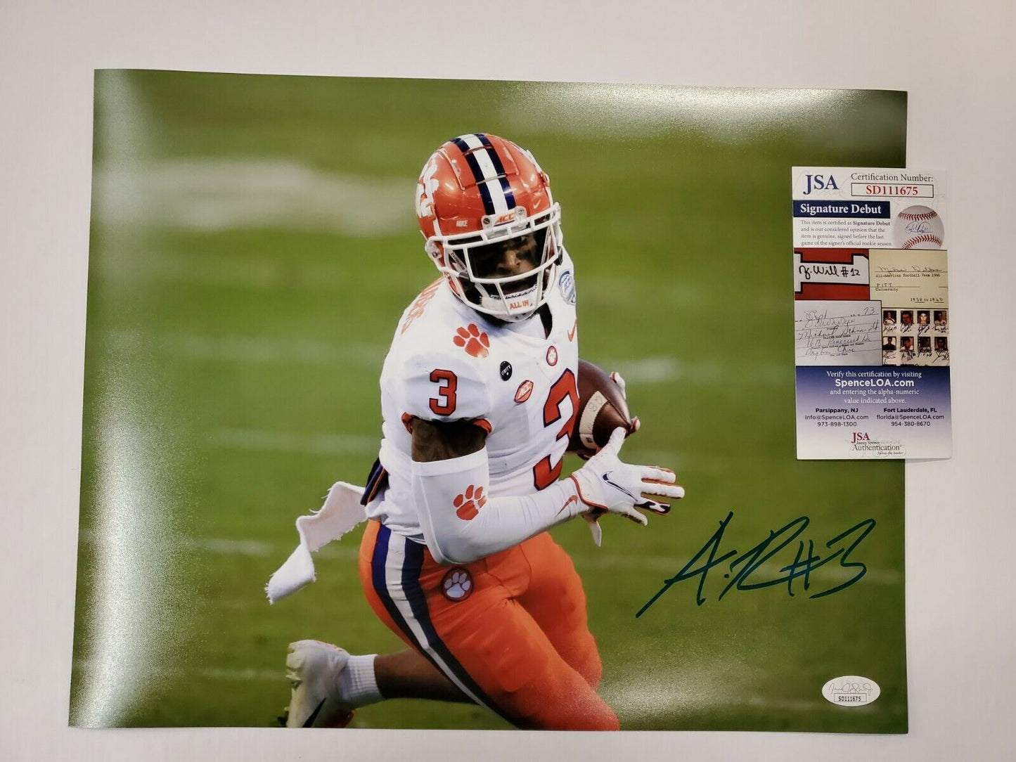 MVP Authentics Clemson Tigers Amari Rodgers Autographed Signed 11X14 Photo Jsa Coa 71.10 sports jersey framing , jersey framing