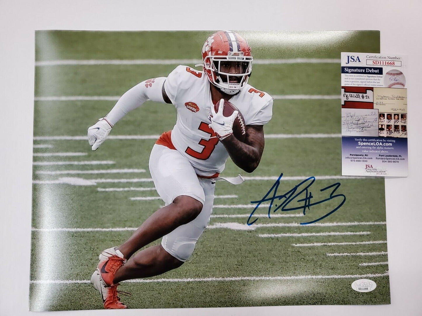 MVP Authentics Clemson Tigers Amari Rodgers Autographed Signed 11X14 Photo Jsa Coa 71.10 sports jersey framing , jersey framing