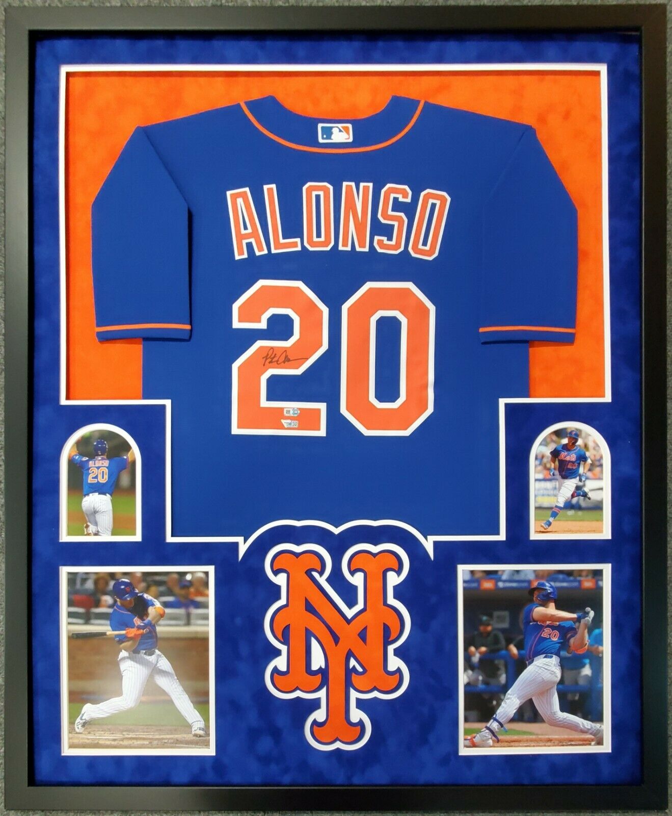 Framed N.Y. Mets Pete Alonso Autographed Signed Jersey Fanatics Coa