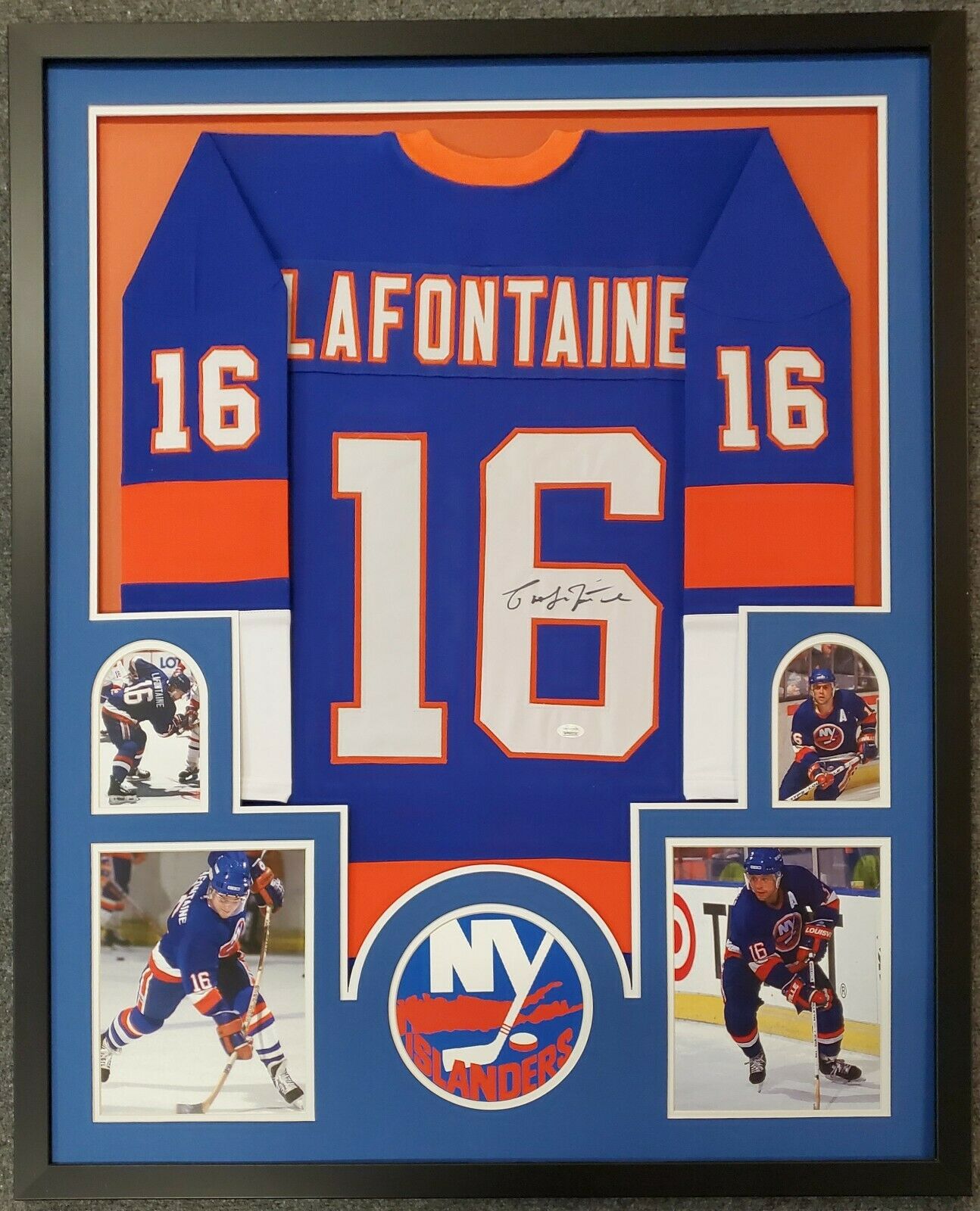 Framed Pat Lafontaine Autographed Inscribed Hof 03 N.Y. Islanders Jers –  MVP Authentics