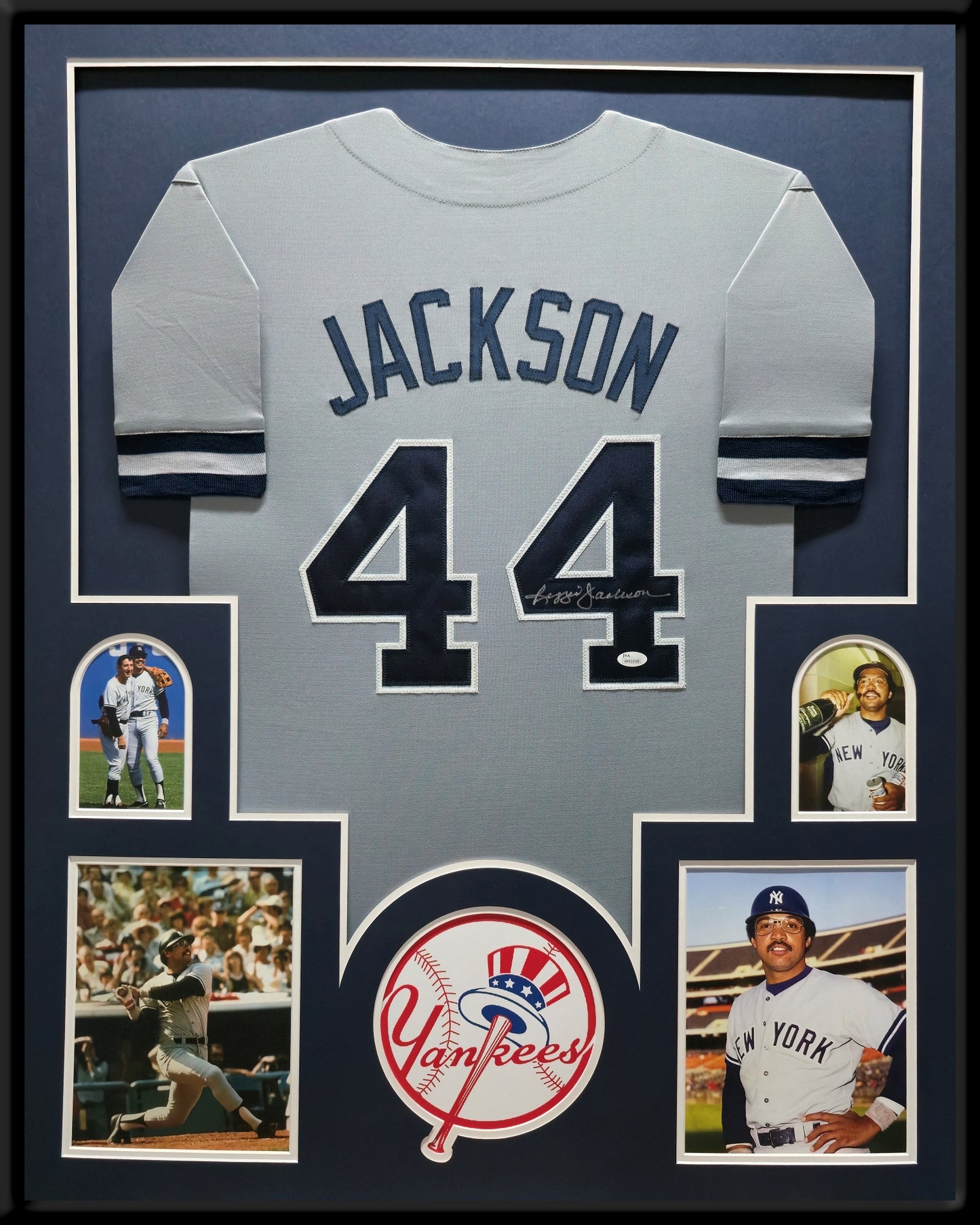 Framed N.Y. Yankees Reggie Jackson Autographed Signed Jersey Jsa Coa