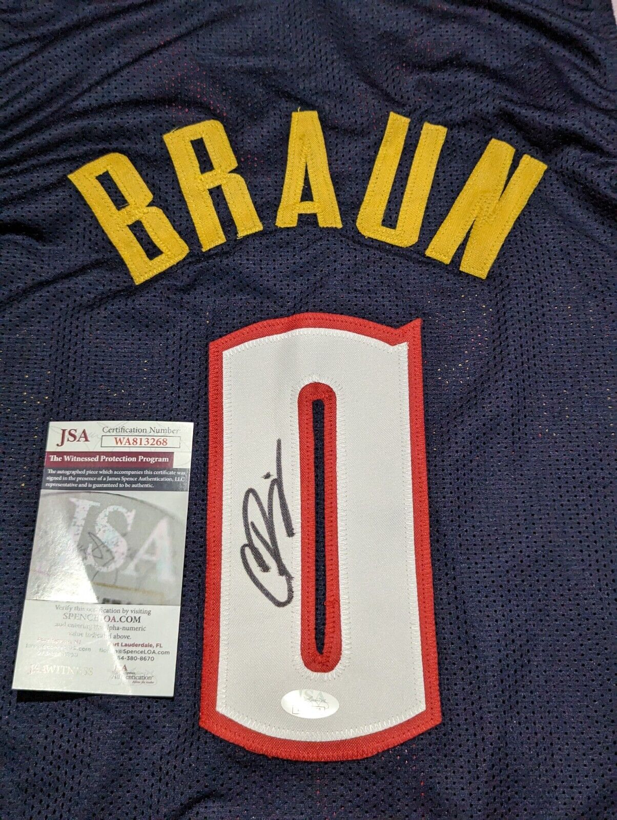 MVP Authentics Denver Nuggets Christian Braun Autographed Signed Jersey Jsa Coa 157.50 sports jersey framing , jersey framing