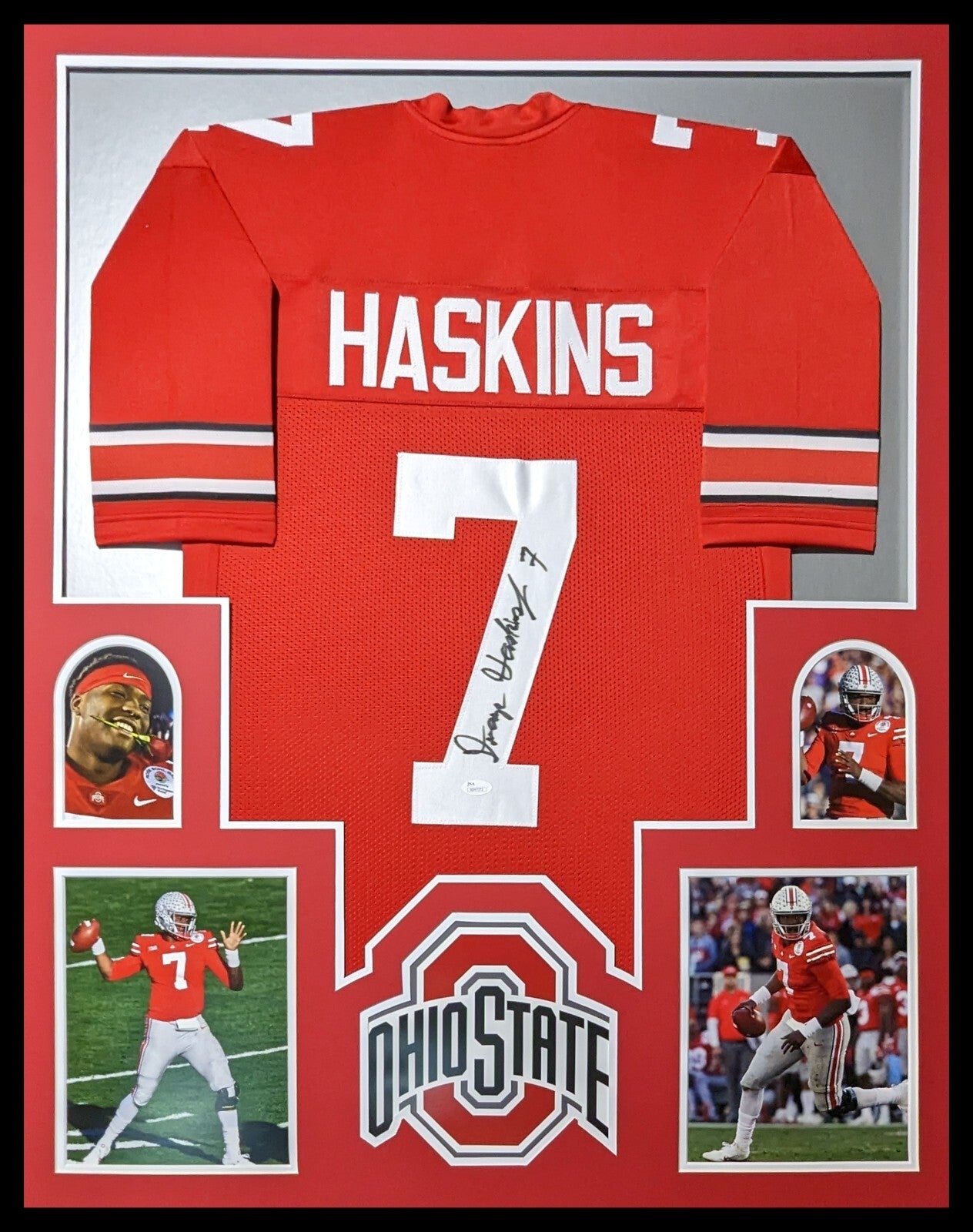 Framed Ohio State Buckeyes Dwayne Haskins Autographed Signed Jersey Jsa Sd Coa