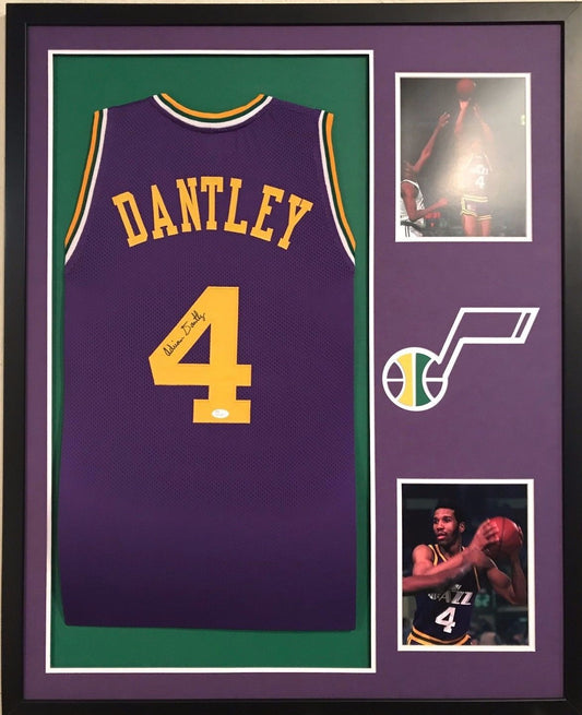Framed Adrian Dantley Autographed Signed Utah Jazz Jersey Jsa Coa