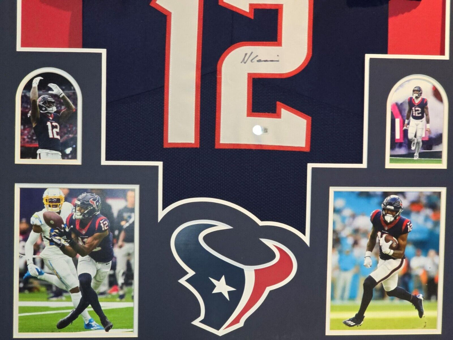 Framed Houston Texans Nico Collins Autographed Signed Jersey Beckett Holo