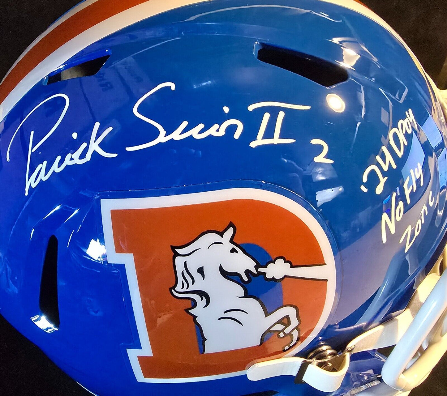 Denver Broncos Pat Surtain Ii Signed 2X Insc Replica Full Size Helmet Beckett