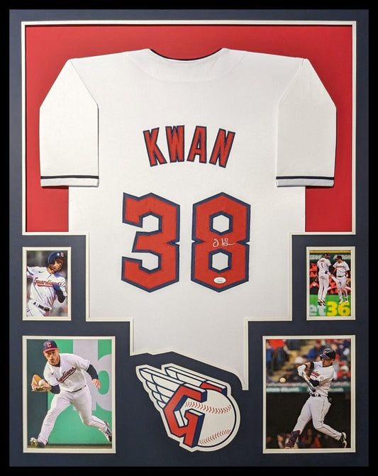 MVP Authentics Framed Cleveland Guardians Steven Kwan Autographed Signed Jersey Jsa Coa 585 sports jersey framing , jersey framing