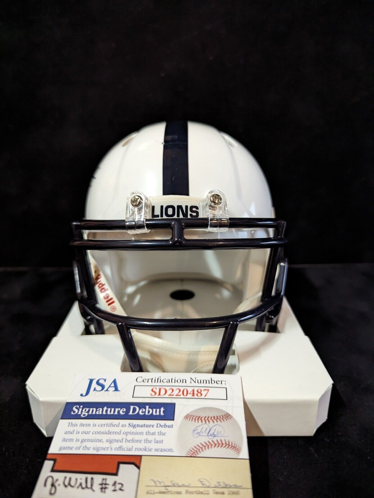 MVP Authentics Penn State Autographed Signed Joey Porter Jr Speed Mini Helmet Jsa Coa 135 sports jersey framing , jersey framing