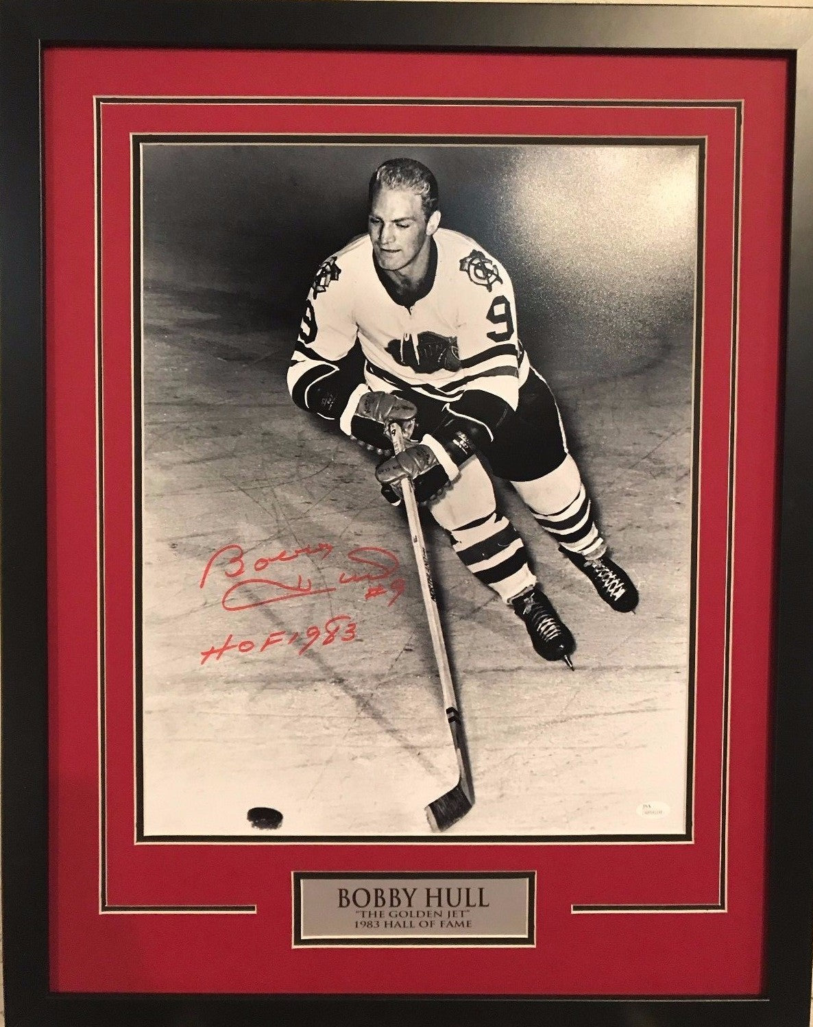 Bobby Hull Framed Signed Inscribed Chicago Blackhawks 16X20 Photo Jsa Coa