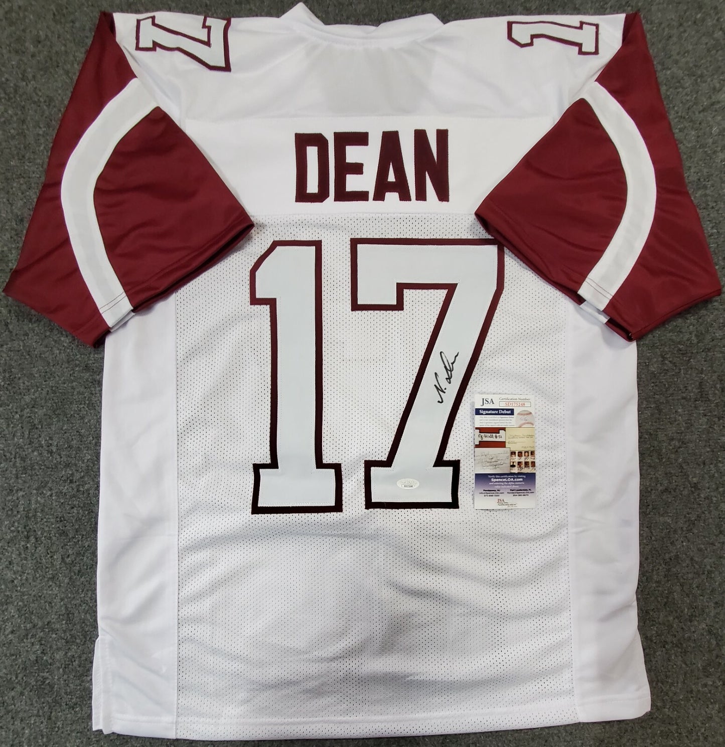 Horn Lake Eagles Nakobe Dean Autographed Signed Jersey Jsa Coa