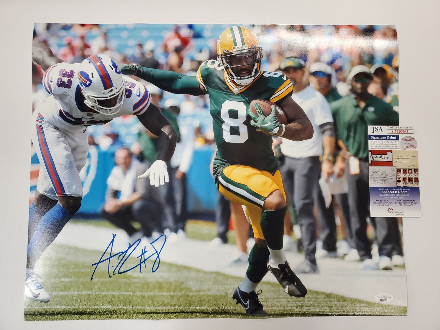 Green Bay Packers Amari Rodgers Autographed 16X20 Photo Jsa Coa