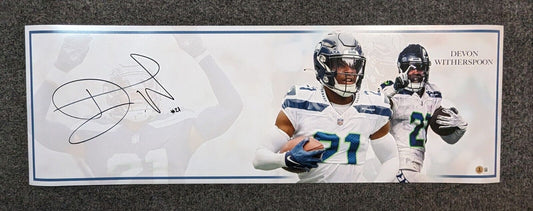 Seattle Seahawks Devon Witherspoon Autographed Signed 36X12 Panoramic Beckett