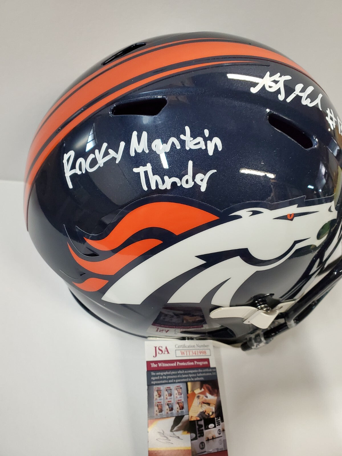 Kj Hamler Signed Inscribed Denver Broncos Speed Replica Full Size Helmet Jsa Coa