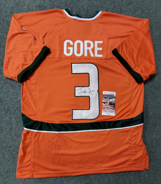Miami Hurricanes Frank Gore Autographed Signed Jersey Jsa  Coa
