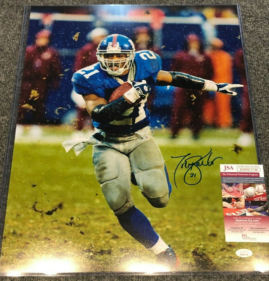 New York Giants Tiki Barber Autographed Signed 16X20 Photo Jsa Coa