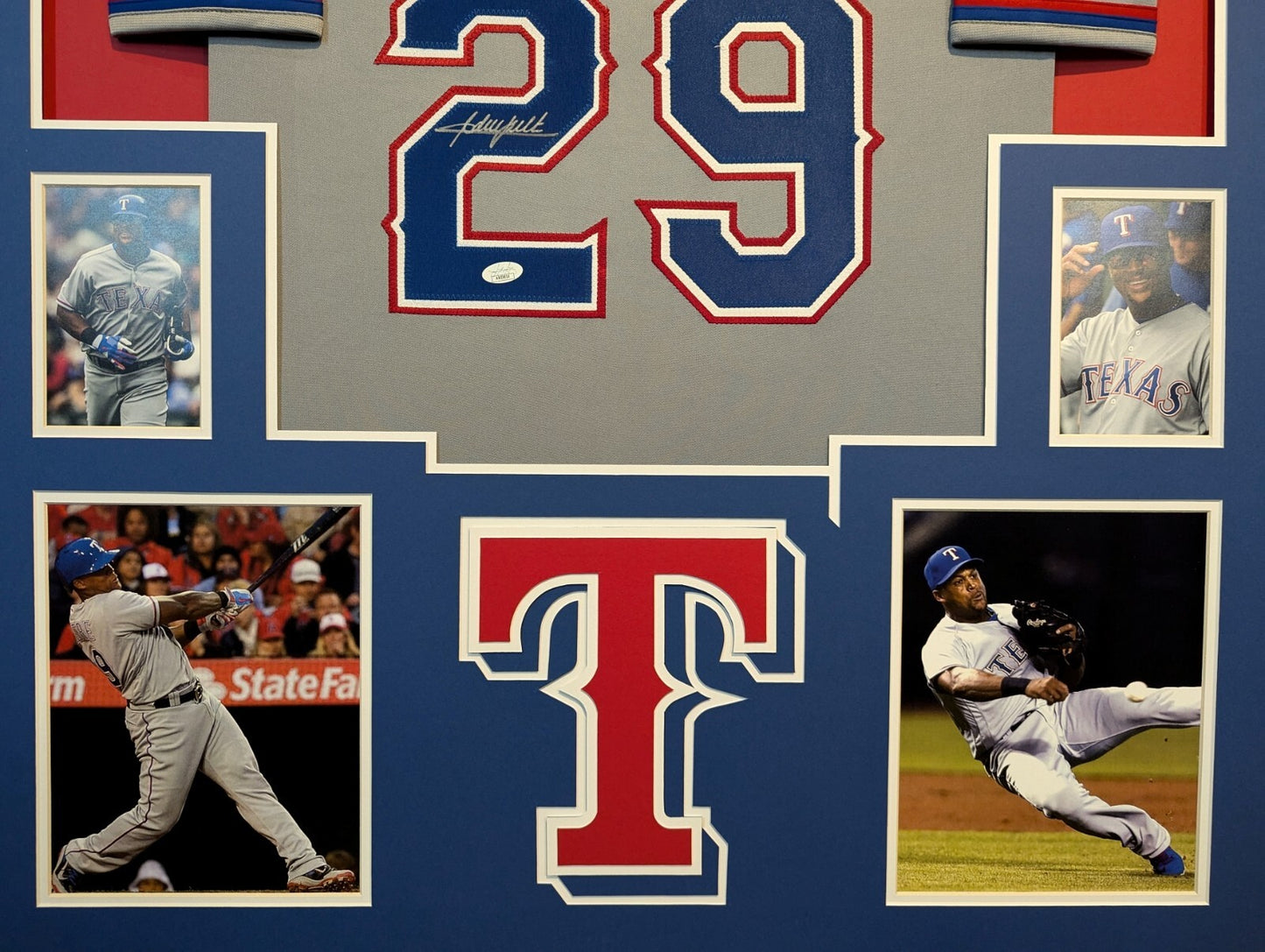 Framed Texas Rangers Adrian Beltre Autographed Signed Jersey Jsa Coa