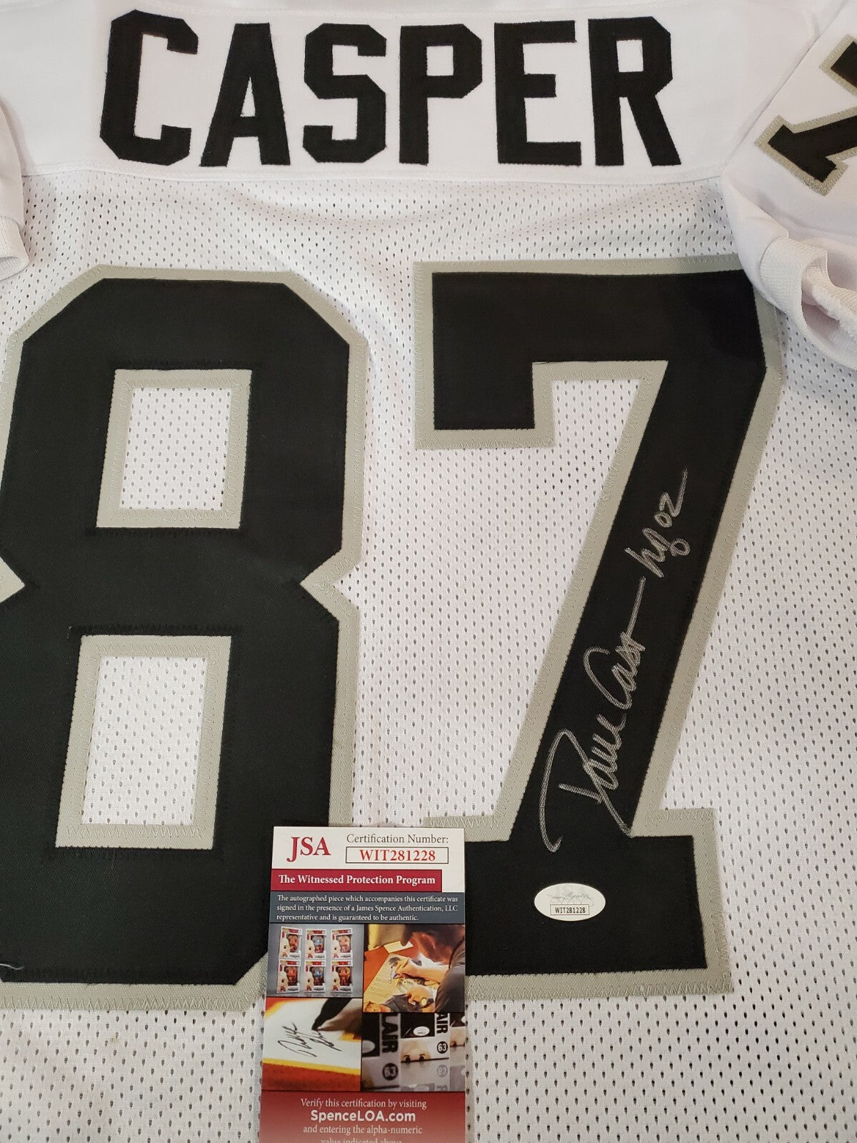 Oakland Raiders Dave Casper Autographed Signed Inscribed Jersey Jsa Coa