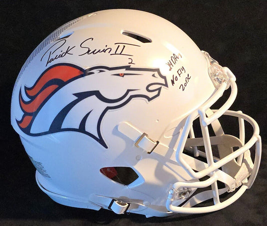 Denver Broncos Pat Surtain Ii Signed 2X Insc Authentic Full Size Helmet Beckett