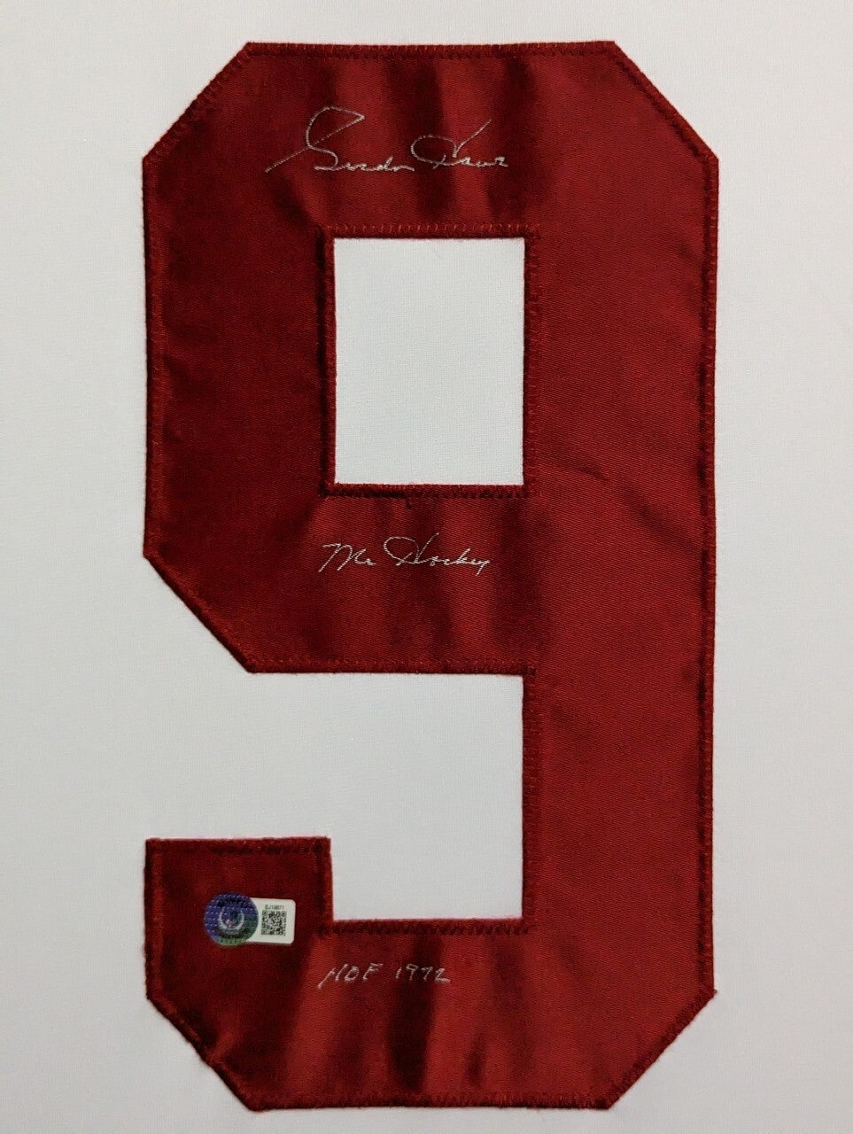 Suede Framed Detroit Red Wings Gordie Howe Autographed Inscribed Jersey Beckett