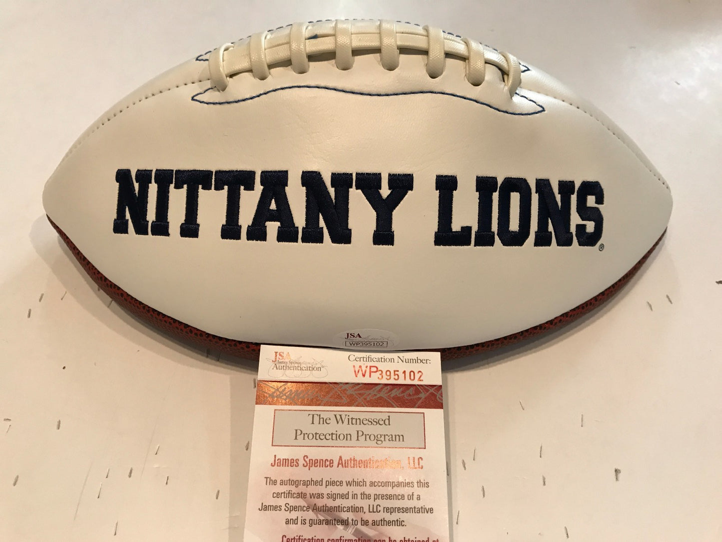 Jesse James Autographed Signed Penn State Logo Football Jsa Coa