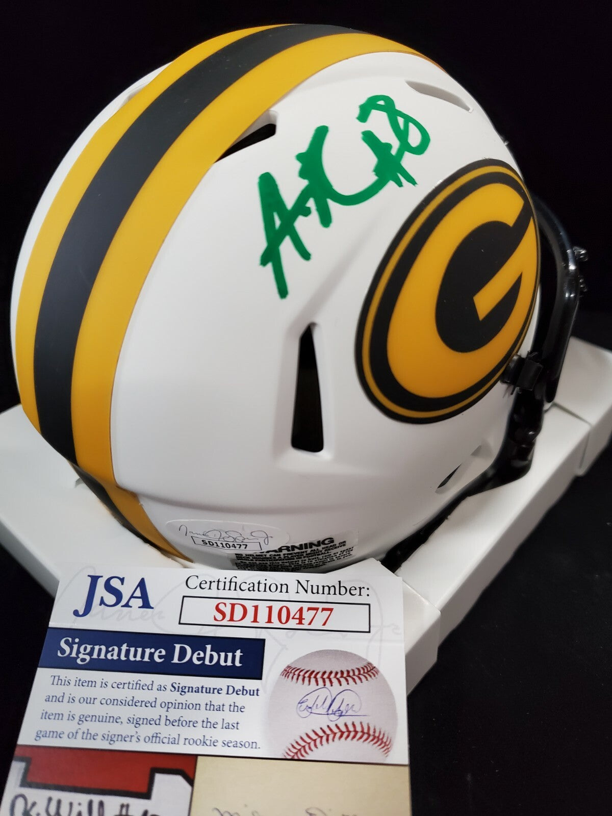 Green Bay Packers Amari Rodgers Autographed Signed Lunar Mini Helmet Jsa Coa