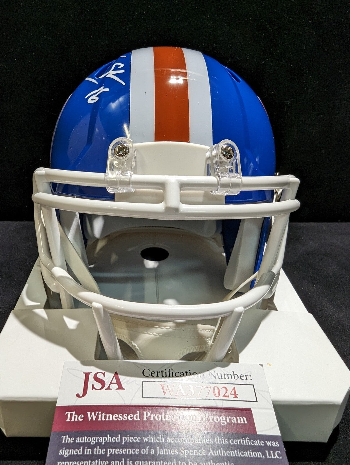 Denver Broncos Jake Plummer Autographed Throwback Mini Helmet Jsa Coa