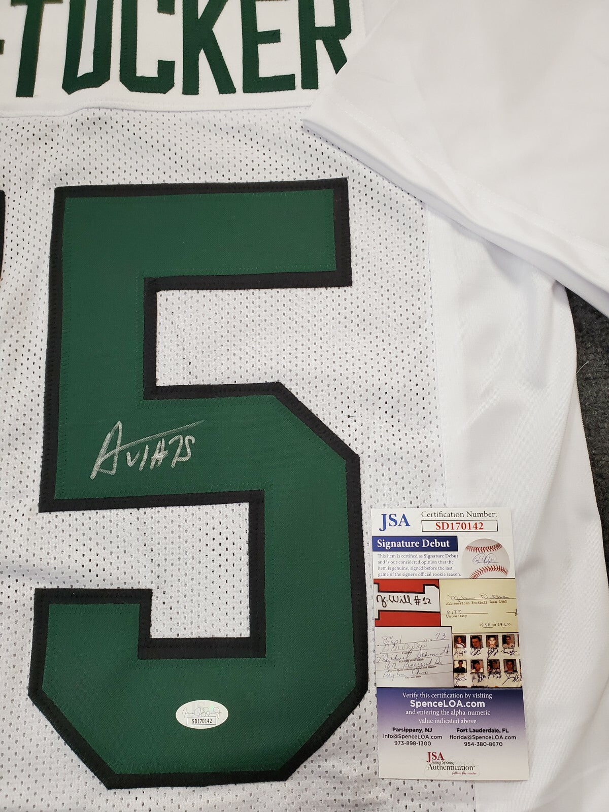 New York Jets Alijah Vera-Tucker Autographed Signed Jersey Jsa Coa