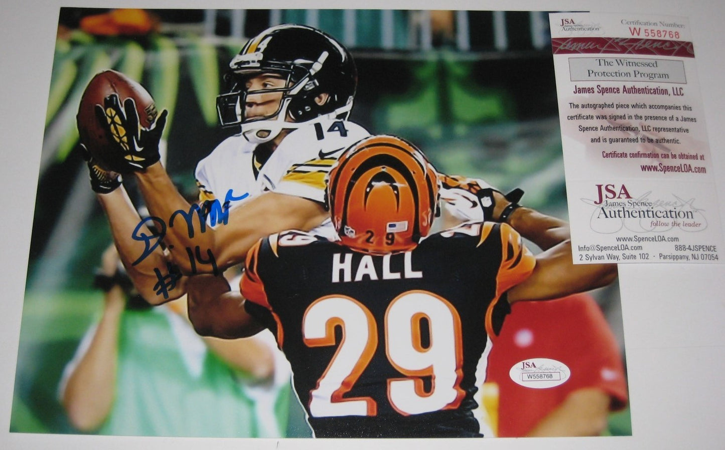 Derek Moye Autographed Signed Pittsburgh Steelers 8X10 Photo Jsa Coa