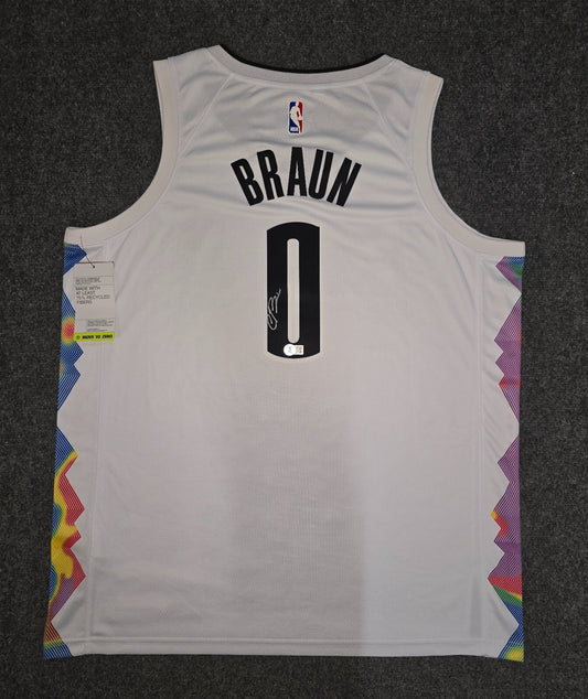 Denver Nuggets Christian Braun Autographed Signed Jersey Beckett Holo